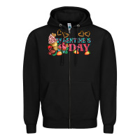 Black valentines day sweet Zipper Hoodie - AdoDesignShop