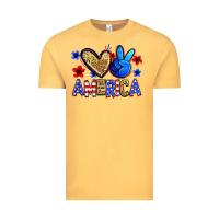 Vintage Mustard peace love america Vintage Tee - Zillion Design Studio