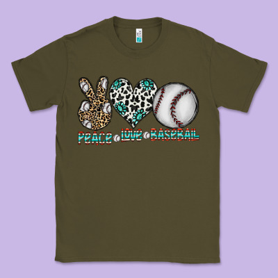 Peace Love Baseball Classic Tee Designed By Cowhidedigitalart