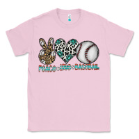 Bubblegum Pink peace love baseball Classic Tee - CowhideDigitalArt