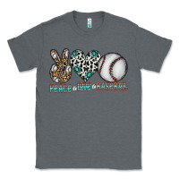 Charcoal Heather peace love baseball Classic Tee - CowhideDigitalArt
