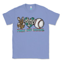 Colony Blue peace love baseball Classic Tee - CowhideDigitalArt