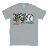 Heather Grey peace love baseball Classic Tee - CowhideDigitalArt