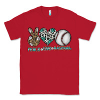 Red peace love baseball Classic Tee - CowhideDigitalArt