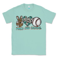 Seafoam peace love baseball Classic Tee - CowhideDigitalArt