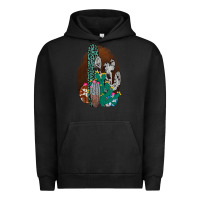 Pigment Black Western Cowhide Cactus Urban Hoodie - Bettercallsaul