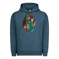Pigment Midnight Navy Western Cowhide Cactus Urban Hoodie - Bettercallsaul