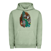 Pigment Oil Green Western Cowhide Cactus Urban Hoodie - Bettercallsaul