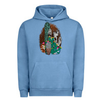 Pigment Pebble Blue Western Cowhide Cactus Urban Hoodie - Bettercallsaul