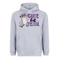 Heather Grey cute but feral Heavyweight Hoodie - MaliasSmallBusiness