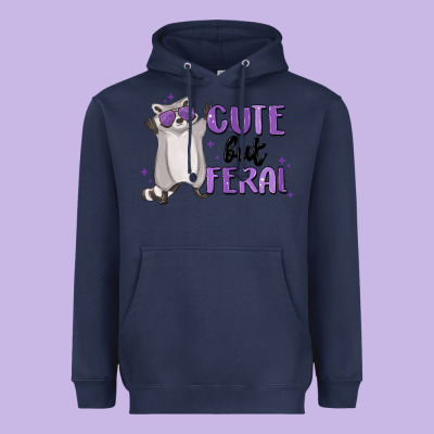 Cute But Feral Heavyweight Hoodie Designed By Maliassmallbusiness