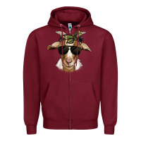 Burgundy camouflage bandana goat Zipper Hoodie - Jasminsmagicworld