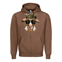 Chestnut camouflage bandana goat Zipper Hoodie - Jasminsmagicworld