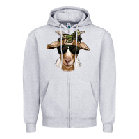 Heather Grey camouflage bandana goat Zipper Hoodie - Jasminsmagicworld