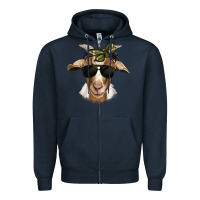 Navy camouflage bandana goat Zipper Hoodie - Jasminsmagicworld