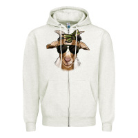 Oatmeal Heather camouflage bandana goat Zipper Hoodie - Jasminsmagicworld