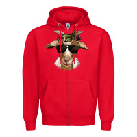 Red camouflage bandana goat Zipper Hoodie - Jasminsmagicworld