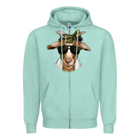 Seafoam camouflage bandana goat Zipper Hoodie - Jasminsmagicworld