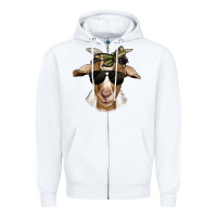 White camouflage bandana goat Zipper Hoodie - Jasminsmagicworld