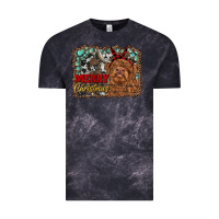 Cloud Black merry christmas highland cow Vintage Tee - RanaPortraitStore