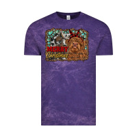 Cloud Purple merry christmas highland cow Vintage Tee - RanaPortraitStore