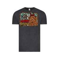 Vintage Black merry christmas highland cow Vintage Tee - RanaPortraitStore