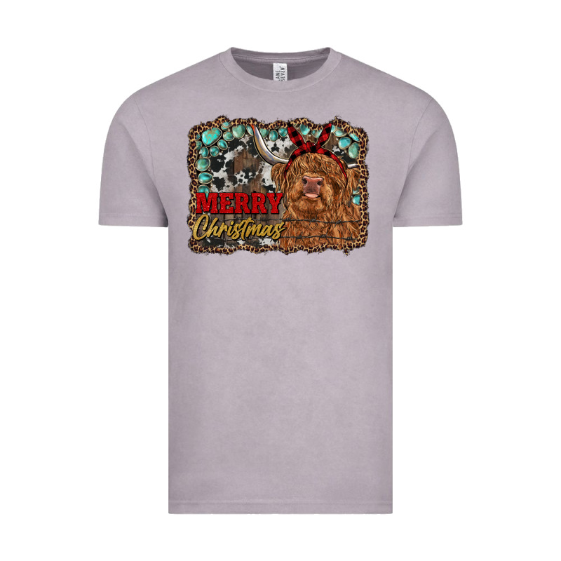 Merry Christmas Highland Cow Vintage Tee by RanaPortraitStore | Teevron