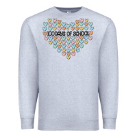 Heather Grey 100 days of school Premium Sweatshirt - MaliasSmallBusiness