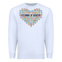 White 100 days of school Premium Sweatshirt - MaliasSmallBusiness