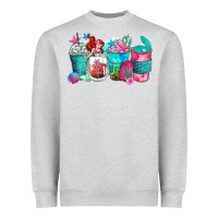 Heather Grey mermaid coffee cups Heavyweight Sweatshirt - Zillion Design Studio