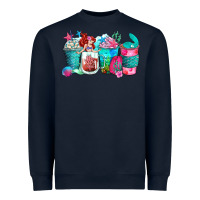 Navy mermaid coffee cups Heavyweight Sweatshirt - Zillion Design Studio