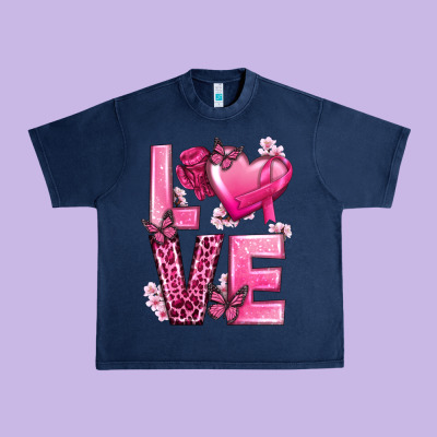 Love Cancer With Heart Urban Heavy Tee Designed By Texasbilliewilder