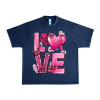 Navy Love Cancer with Heart Urban Heavy Tee - texasbilliewilder