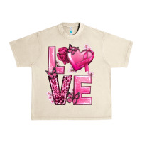Sandshell Love Cancer with Heart Urban Heavy Tee - texasbilliewilder