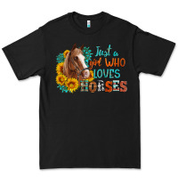 Black just a girl who loves horses Premium Tee - Artiststas