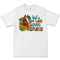 White just a girl who loves horses Premium Tee - Artiststas