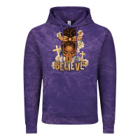 Cloud Purple believe praying afro messy bun Vintage Hoodie - texasbilliewilder