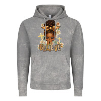 Cloud Rock believe praying afro messy bun Vintage Hoodie - texasbilliewilder