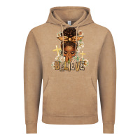 Believe Praying Afro Messy Bun Vintage Hoodie | Teevron