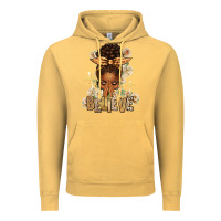 Vintage Mustard believe praying afro messy bun Vintage Hoodie - texasbilliewilder