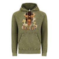 Vintage Olive believe praying afro messy bun Vintage Hoodie - texasbilliewilder