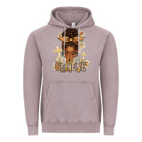 Vintage Zinc believe praying afro messy bun Vintage Hoodie - texasbilliewilder