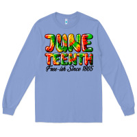 Colony Blue juneteenth free ish since 1865 Long Sleeve Tee - HRA Design Shop