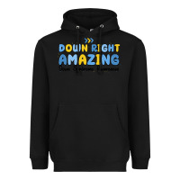 Black down right amazing down syndrome awareness Heavyweight Hoodie - MaliasSmallBusiness