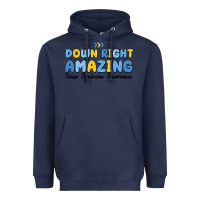 Navy down right amazing down syndrome awareness Heavyweight Hoodie - MaliasSmallBusiness