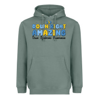 Sage down right amazing down syndrome awareness Heavyweight Hoodie - MaliasSmallBusiness