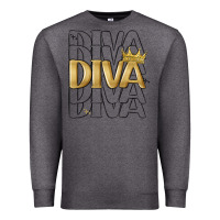 Charcoal Heather diva Premium Sweatshirt - MaliasSmallBusiness