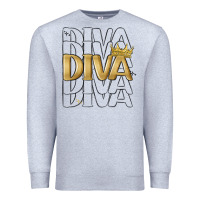 Heather Grey diva Premium Sweatshirt - MaliasSmallBusiness