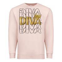 Pale Pink diva Premium Sweatshirt - MaliasSmallBusiness