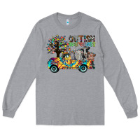 Heather Grey autism avareness3 Long Sleeve Tee - CowhideDigitalArt